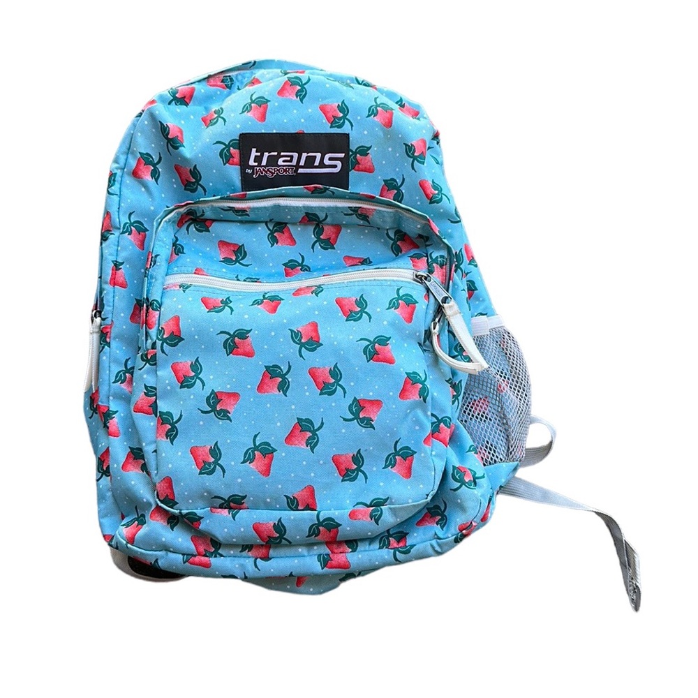 Trans Jansport Strawberry Backpack Blue Gray Gem